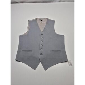 Fumagalli's Suit Vest Mens M Gray 100% Wool 5 Button Belted 3 Piece Formal NWT